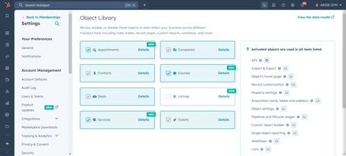 hubspot course object