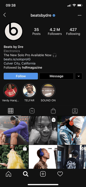 beats by dre instagram account