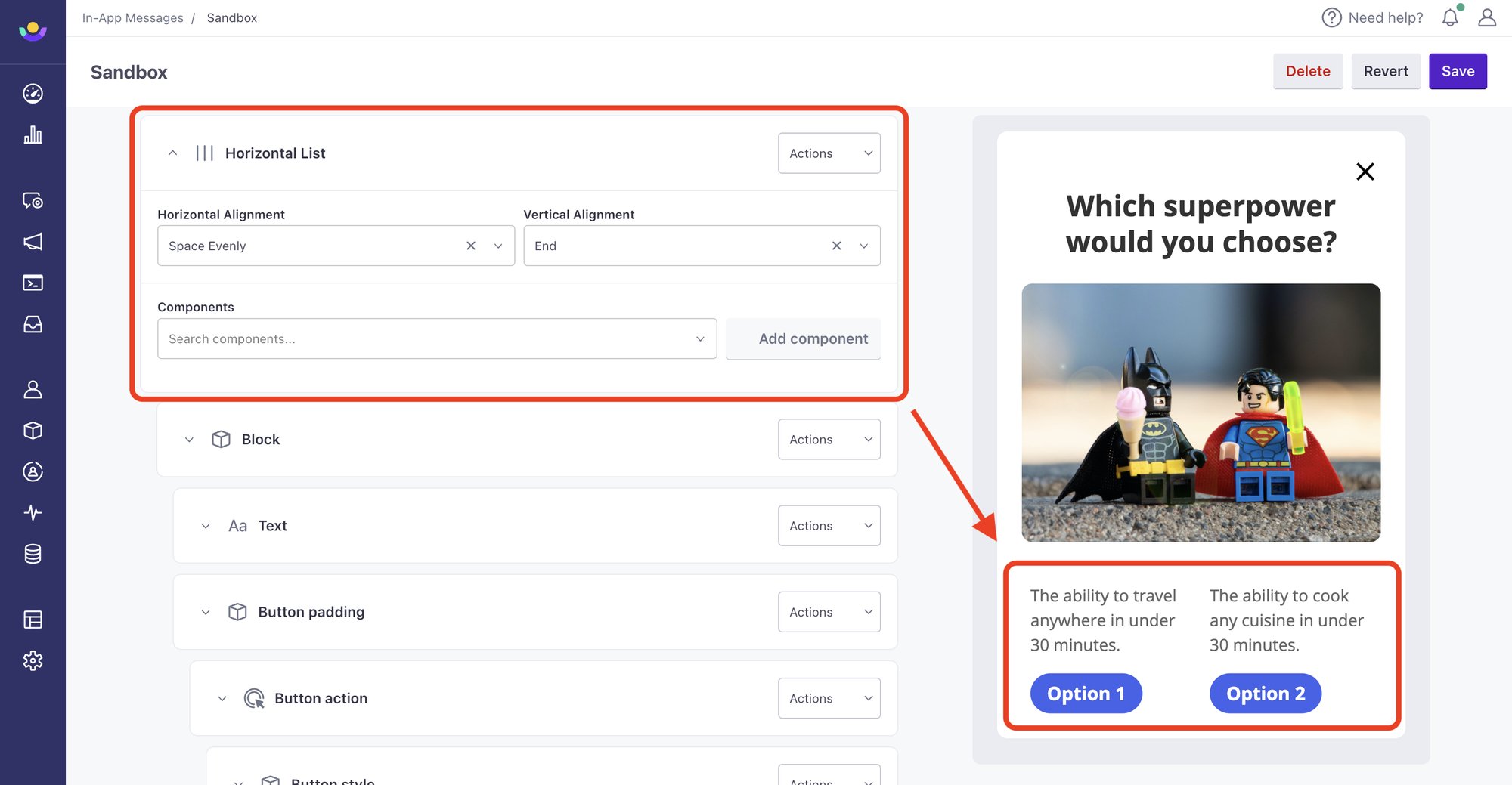 in-app-horizontal-list