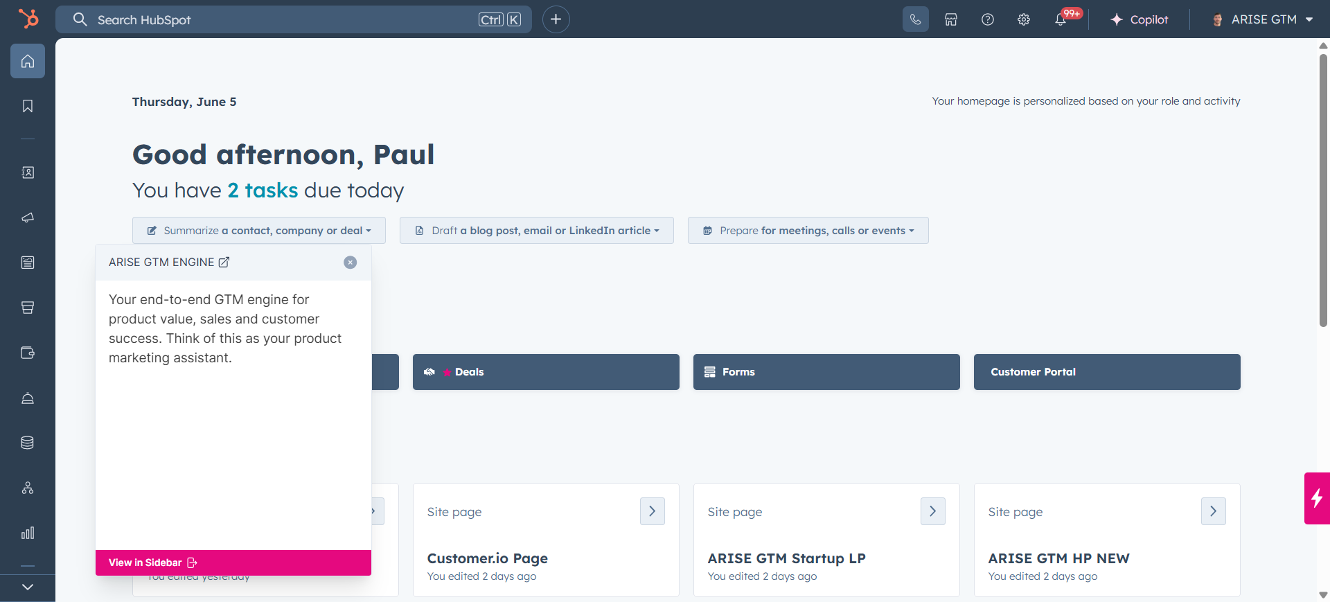 Arise in HubSpot