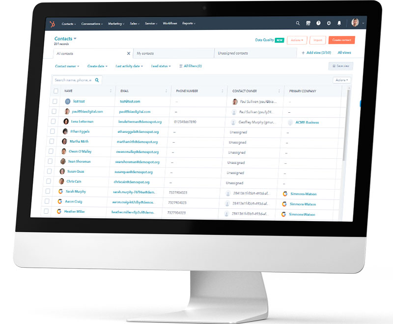 HubSpot CRM contact view